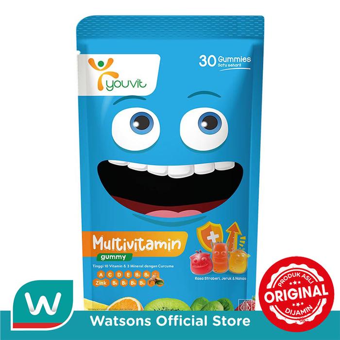Gambar Youvit Multivitamin Anak dengan Vitamin C, Vitamin D, Zink, Sayur, dan Buah untuk Tumbuh Kembang dan Imunitas Anak 30'S dari Watsons Indonesia Official Store Kab. Tangerang Tokopedia