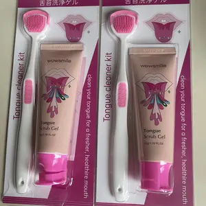 wowsmile Gel Pembersih Lidah - Gratis Sikat Lidah - Rasa Peach Mint - Menghilangkan Bau Mulut - Membersihkan Lidah - Nafas Segar - Pembersih Mulut