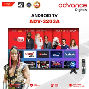 【Ekslusif Afdhal Yusman X Advance Digitals】Android TV Google TV Advance ADV-3203A Smart TV HD 32" WiFi LAN TV Digital DVB-T2/C Garansi Resmi 1 Tahun Frameless
