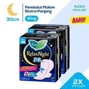 Laurier Relax Night 24s Twinpack - Pembalut Wing 30cm