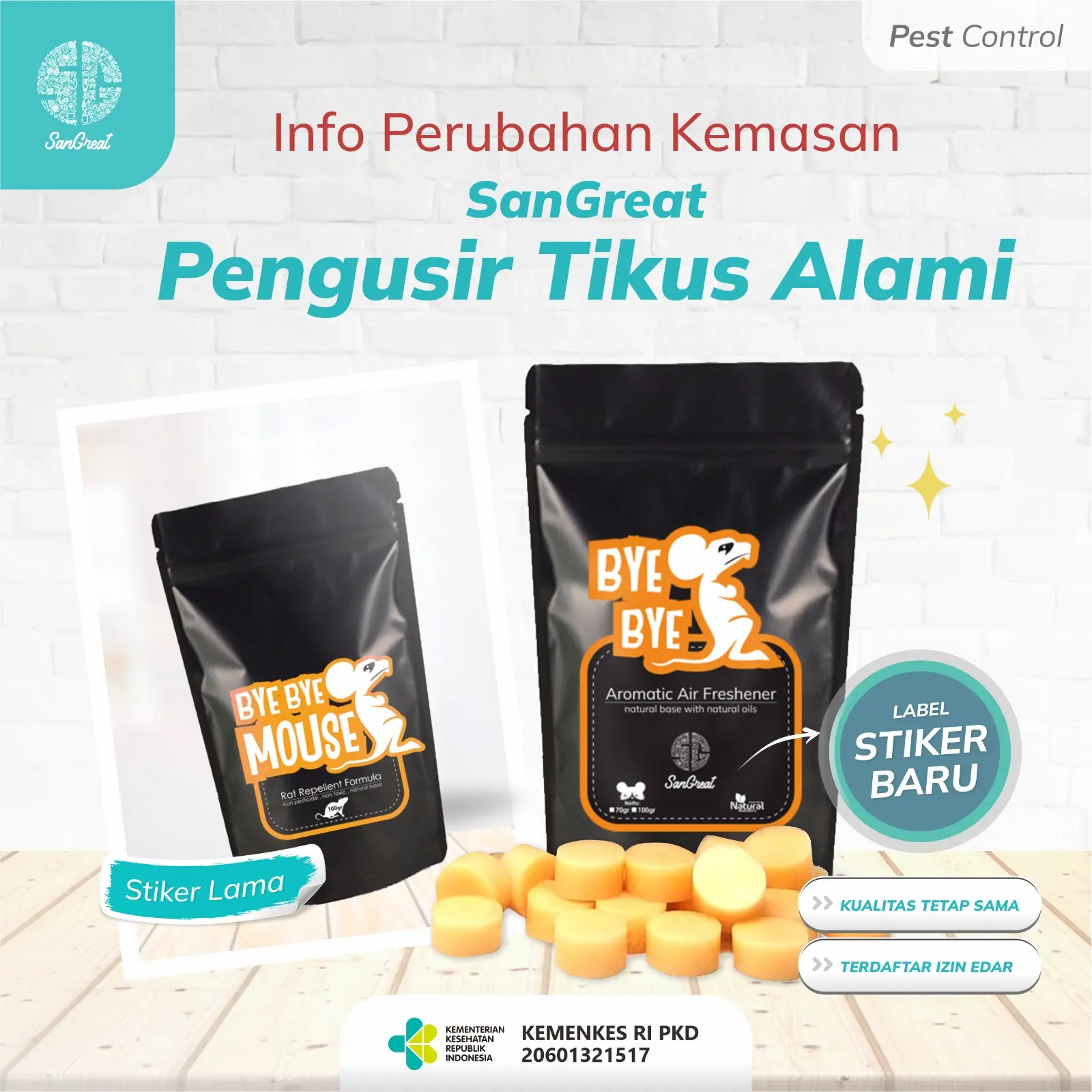 Pengusir tikus alami, Natural Bye-Bye Mouse Gel 70gr, anti tikus alami