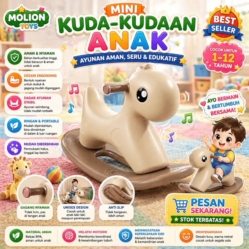 Mainan Kuda Kudaan Anak Jungkat Jungkit Rocking Horse M1005 Rocking Horse Mainan Bayi - MANADO