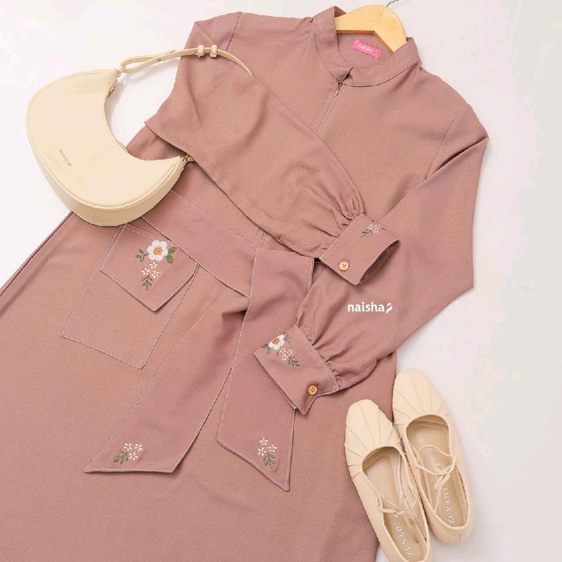 Gamis Naisha Korean Look - Yuri Embroidery Dress 7