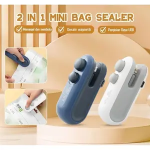 Snack Sealer Mini Hand Sealer Portable Pengeyegel Makanan Press Kemasan Plastik Eletrik USB