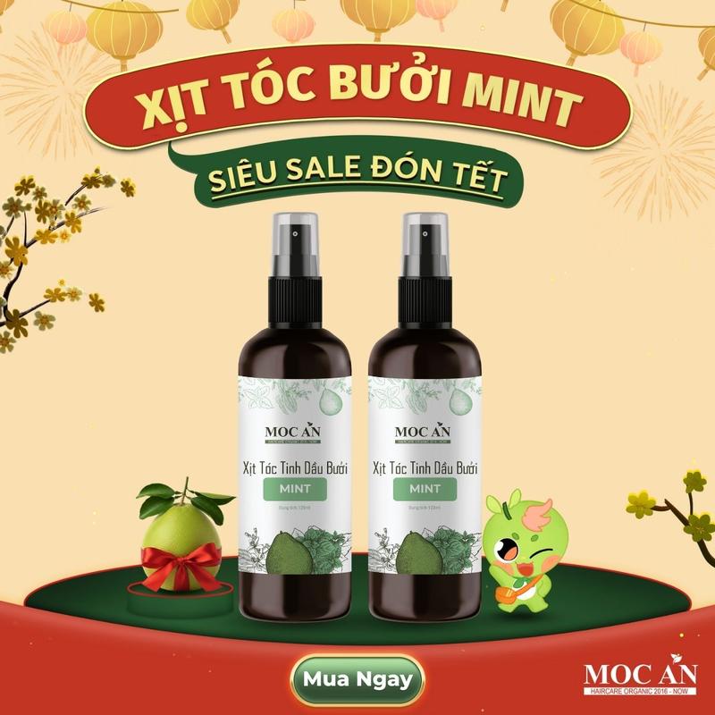  X2BMI120 - Combo 2 Chai Xịt Tinh Dầu Vỏ Bưởi Da Xanh & Tinh Dầu Bạc Hà Mộc Ân Haircare 120ml Hỗ Trợ Giảm Rụng Mọc Tóc Chăm Sóc Tóc 