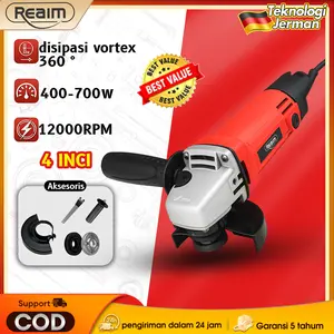 Reaim Mesin Gerinda Tangan 4 inch Mesin Gerinda Listrik Kualitas Tinggi Angle Grinder Untuk Potong Mesin Potong Kayu & Gergaji Kayu Super Tajam