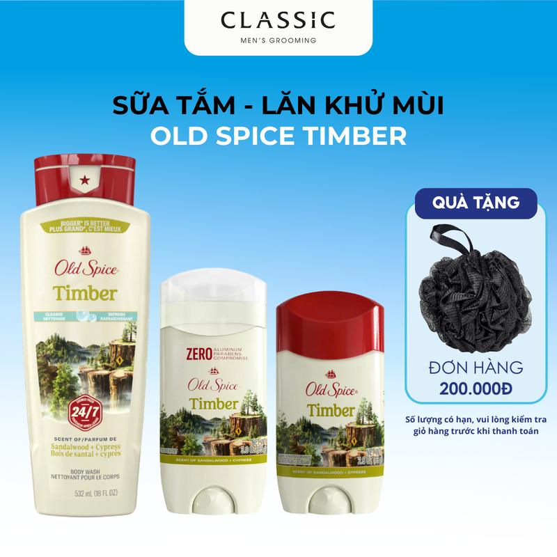 Lăn khử mùi - sữa tắm Nam Old Spice Timber