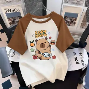 Kaos Oversize Kimono Capybara Anak Perempuan Umur 3-14 Tahun Cotton Combed 24s Fashion