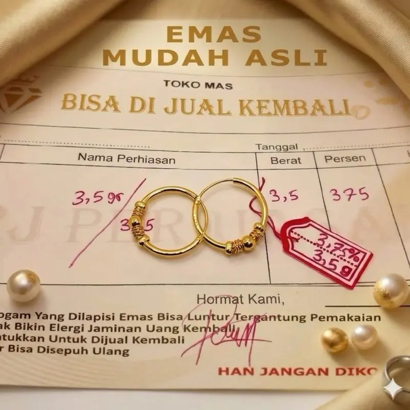 anting pentul 3 gr free surat