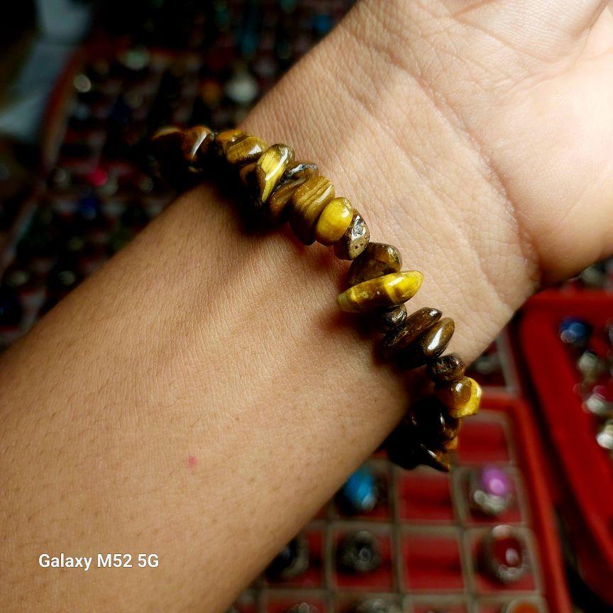 Gelang Batu Tiger Eye Nempel Magnet Model Krikil Asli Natural Mewah Elegan untuk Tampilan Lebih Stylish
