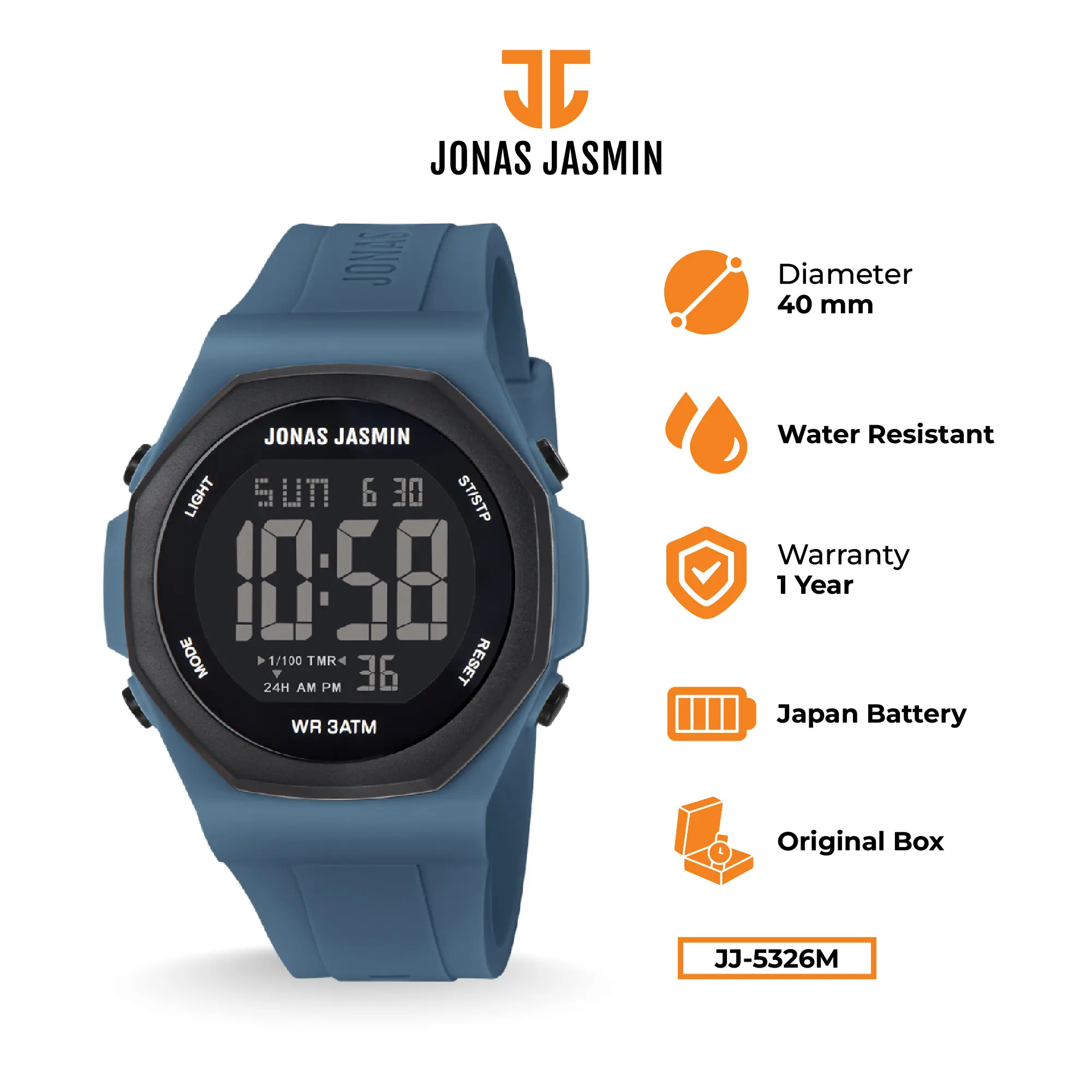 Jonas Jasmin - Jam Tangan Pria Digital  JJ-5326M Watch Include Fullset Box