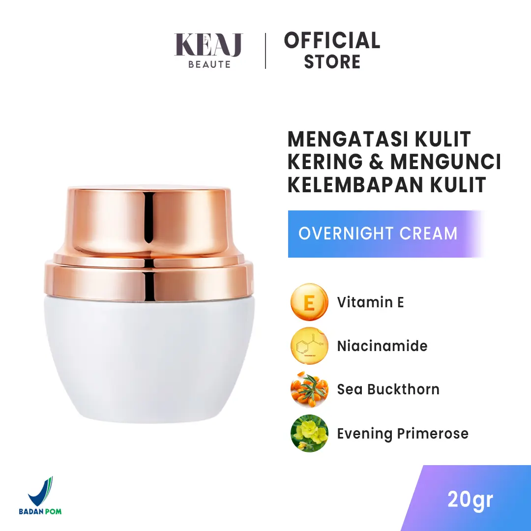 KEAJ BEAUTE OVER NIGHT CREAM SEA BUCKTHRN PELEMBAB WAJAH