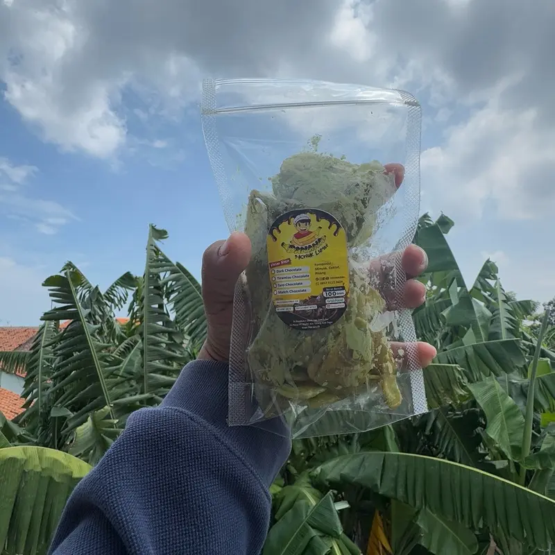 Keripik pisang coklat lumer 100 grwm varian Matcha choclt 1