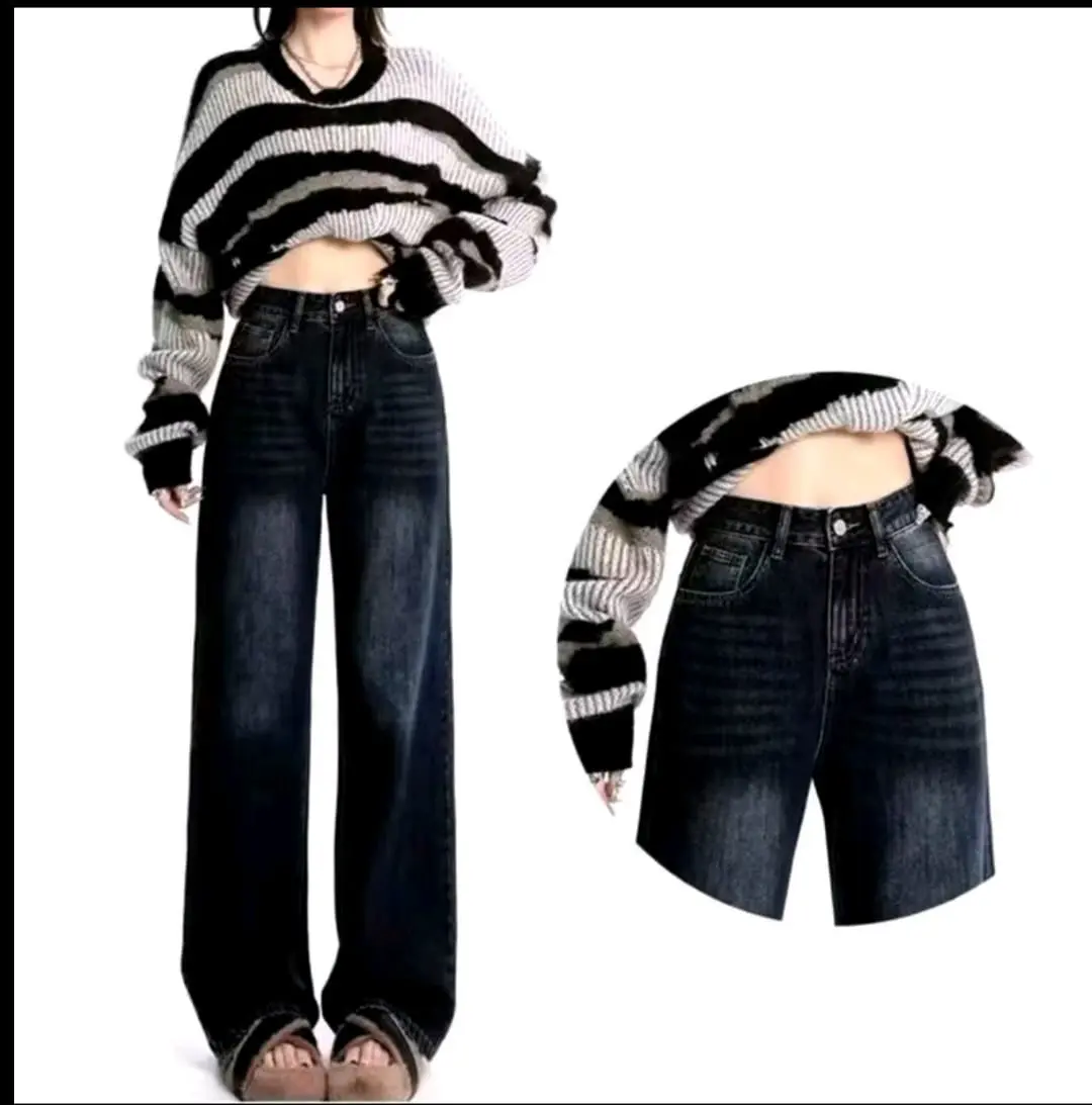 Highwaist Celana Panjang Wanita Oversize Baggy Loose Jeans 776 WEEKEND Cutbray Melar