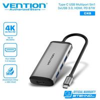 Gambar Vention CNB Converter Type C Hub 5 in 1 Resolution up to 4K 30Hz Ultra HD , Multiport 3x USB3.0 HDMI Power Delivery PD 87W dari Click & Go Tokopedia Kota Bandung 1 Tokopedia