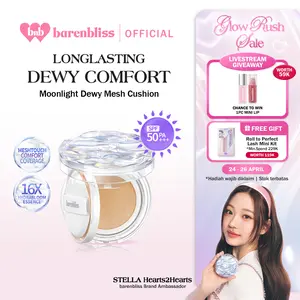 【BEST SELLING】BNB Barenbliss Bloomdew Moonlight Dewy Mesh Cushion 15g | Cushion Dewy SPF 50+ PA+++ Niacinamide Ringan Tahan hingga 24 jam Non Comedogenic Dermatology Tested Cream Glow Foundation Skin Tint Concealer