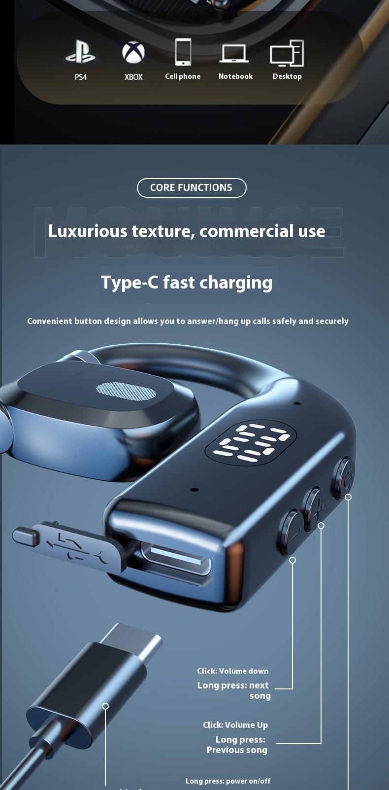 P7 wireless Earbuds terbuka olahraga headphone tidak masuk telingaNyaman memakai earphone Bluetooth nirkabel OWS headset dengan LED digital headphone satu telinga P7 wireless Earbuds terbuka olahraga headphone tidak masuk telingaNyaman memakai earphone Bluetooth nirkabel OWS headset dengan LED digital headphone satu telinga