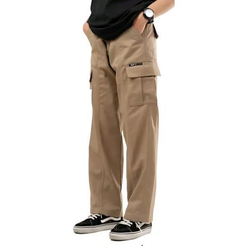 Celana Cargo Komprang Panjang Pria Wanita Streetwear - Korean Style Unisex Elastic Waist CARGO PANTS joker straight 3
