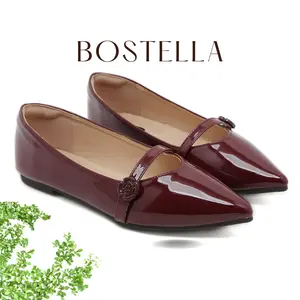 Bostella Lorenza sepatu wanita glossy flatshoes 2cm