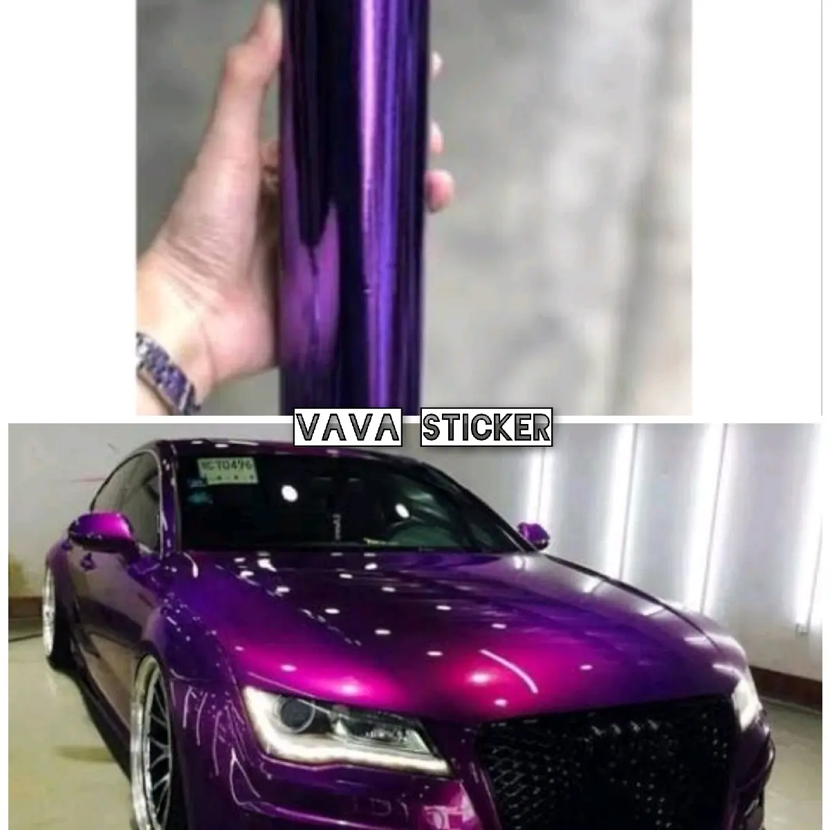 Stiker skotlet ungu crome metalik