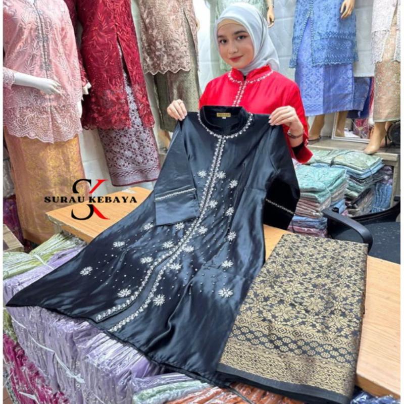 Setelan Taffeta Songket Modern Dan Elegan- Baju Kurung Kondangan Mewah Bridal Payet Modern Terbaru 2025 Dress Wanita Atasan Panjang Pesta Dewasa 1