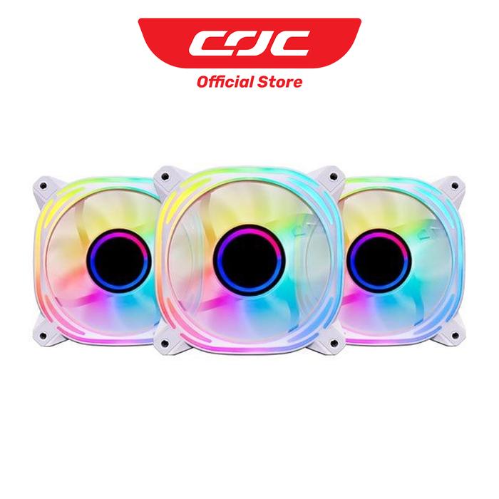 Gambar CUBE GAMING MYSTIQUE FAN White 12CM 3 in 1 PWM A-RGB dari COC Komputer Kota Administrasi Jakarta Pusat Tokopedia