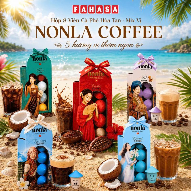 Combo 2 Hộp 8 Viên Cà Phê Hòa Tan Sấy Thăng Hoa Mix Vị NONLA COFFEE Không Đường…