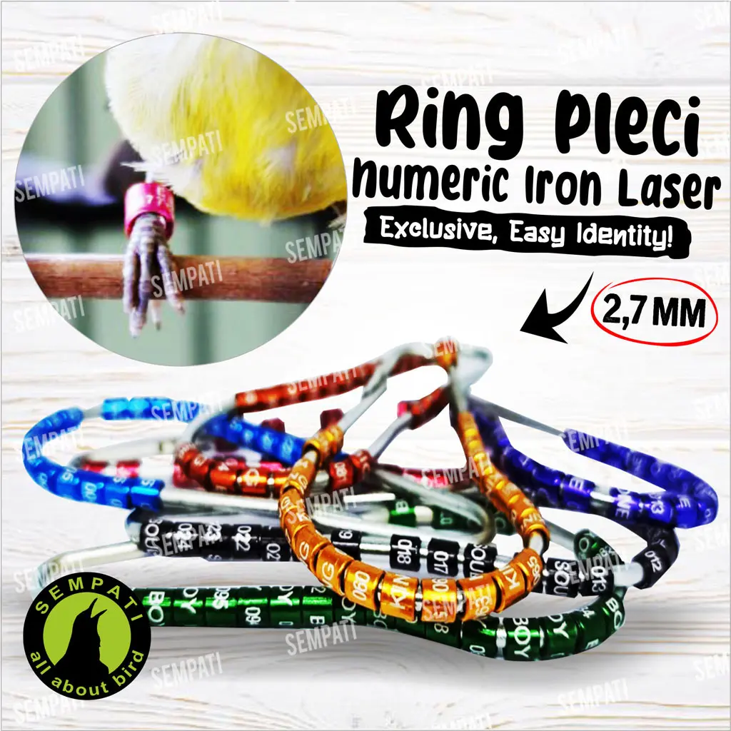 SEMPATI Ring Pleci Laser Ring Penanda Kaki Burung Finch Blackthroat Burung Kecil RPKP