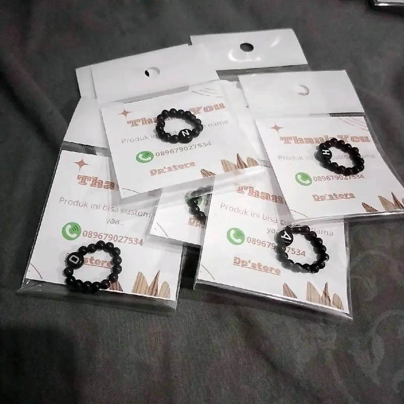 Grosir Cincin Manik Huruf 1 Lusin Random 3