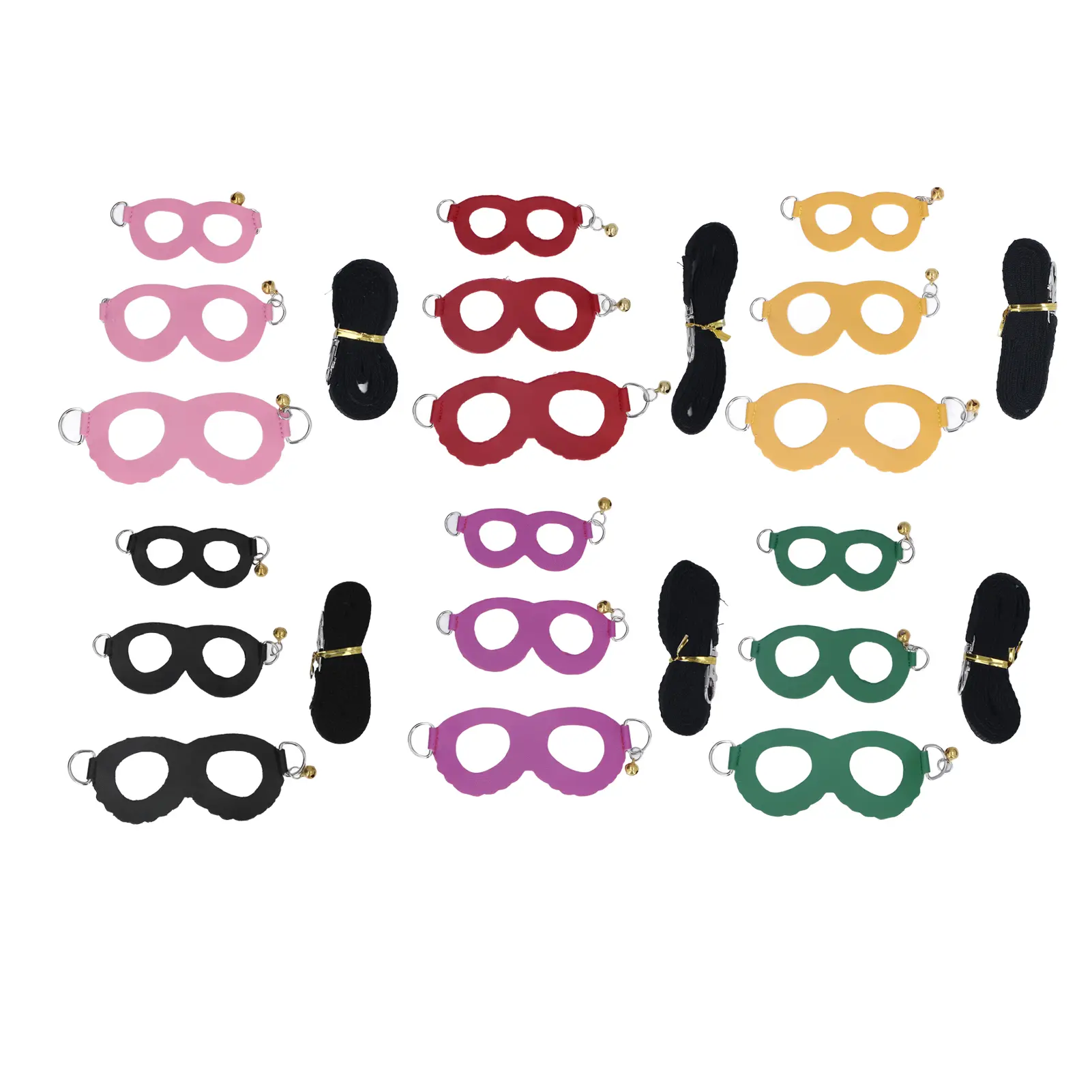 Hamster Harness Set Artificial Leather Comfortable Hamster Harness and Leash Set 3 Sizes with Bells for Guinea Pigs