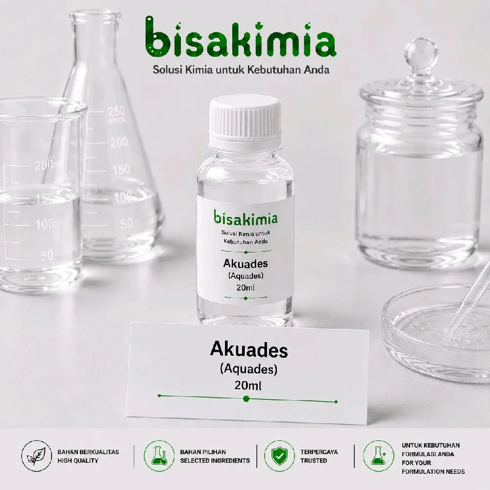 Akuades 20 mL | Distilled Water | Air Distilasi Murni | Pelarut Bahan Aktif Kosmetik & Laboratorium