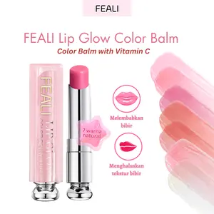 [BPOM] FEALI Lipstik Lip Glow Color Balm 3.5gr - Long lasting With Vitamin c Lipstick Lip Glossy