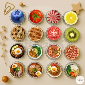 Fragsky - Pin Tutup Botol Bros Ukuran 30mm Gambar Makanan Food Foodies Cookies Fruit Candy Permen Indomie Seblak Ramen Nasgor Mie Ayam Deco Y2K Skena Kalcer Keren Aksesoris Jaket, Rompi dan Tas | Bahan Pin Berkualitas Bros Pin Aksesoris Jaket Clips Elegan