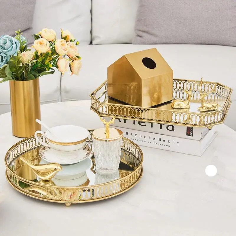 Crystal Tray Decorative Organizer Dessert Serving Plate Home Decor