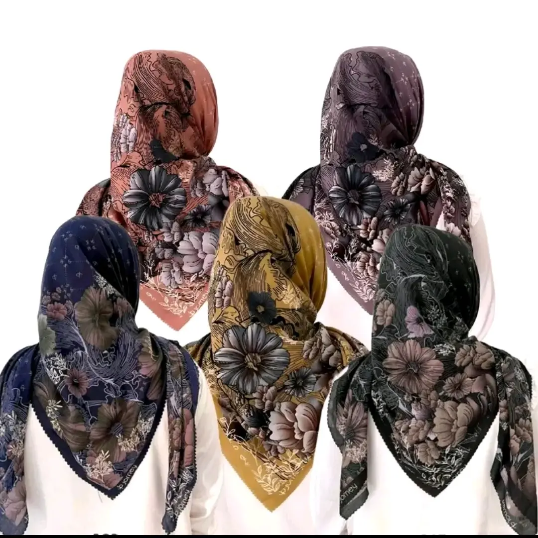 Hijab Voal Motif Premium Jilbab Kerudung Voal Motif Harga Termurah Dewasa Empat