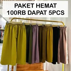 100RB DAPAT 5PCS KULOT CRINKLE PENDEK 7/8 JUMBO MUAT SAMPAI BB 90KG