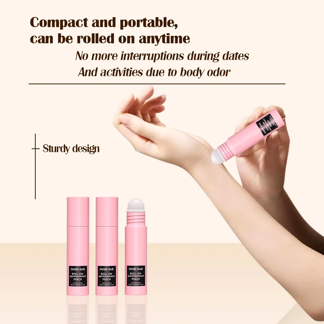 HOBE BAR White Peach Scented Antiperspirant, Suitable for Both Men and Women (20 ml) Lasting Red hobe  bar roll tawas anti bakteri butuh  antiperspirant butuh  deodorant Girls Bau Pewangi