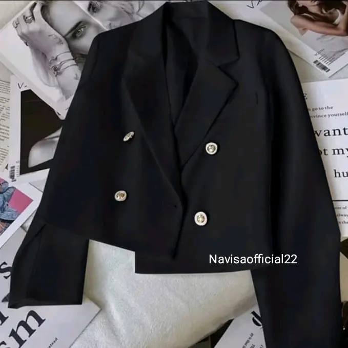 Navisaofficial22 Blazer crop model kancing/Blazer korean look Atasan