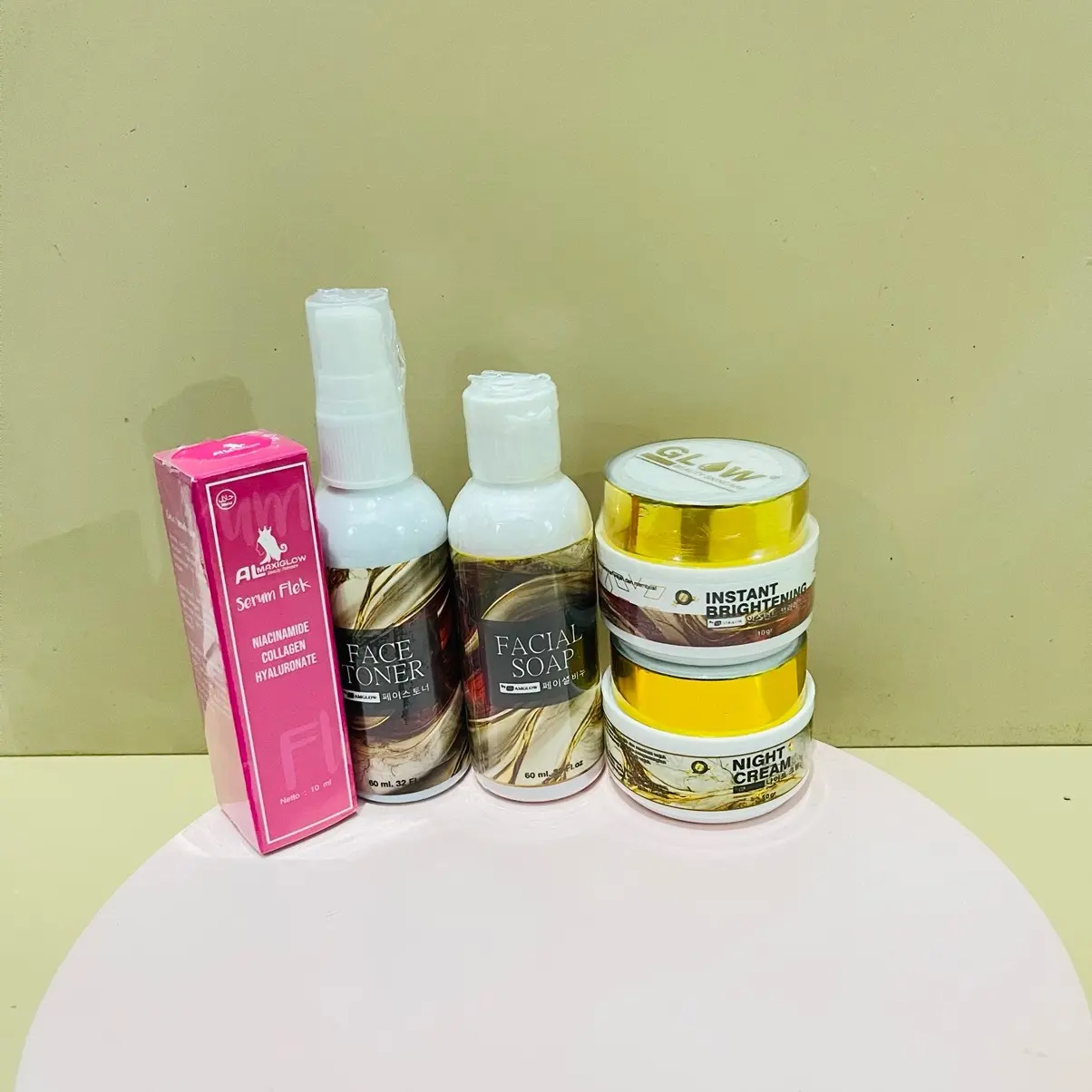 Paket Almaxi Glow + Serum pink ORI 100%