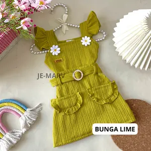 JE-MARV. BUNGA FREE BELT SETELAN/ONESET BAJU ANAK PEREMPUAN LUCU MODEL KOREAN STYLE BAHAN KNIT KONDRU USIA 1-8 TAHUN ROK FASHION