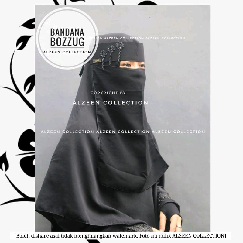 bandana al zeen temboro bahan jetblak mix sifon silk 100 dapat 3 7