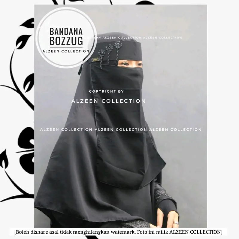bandana al zeen temboro bahan jetblak mix sifon silk 100 dapat 3 7