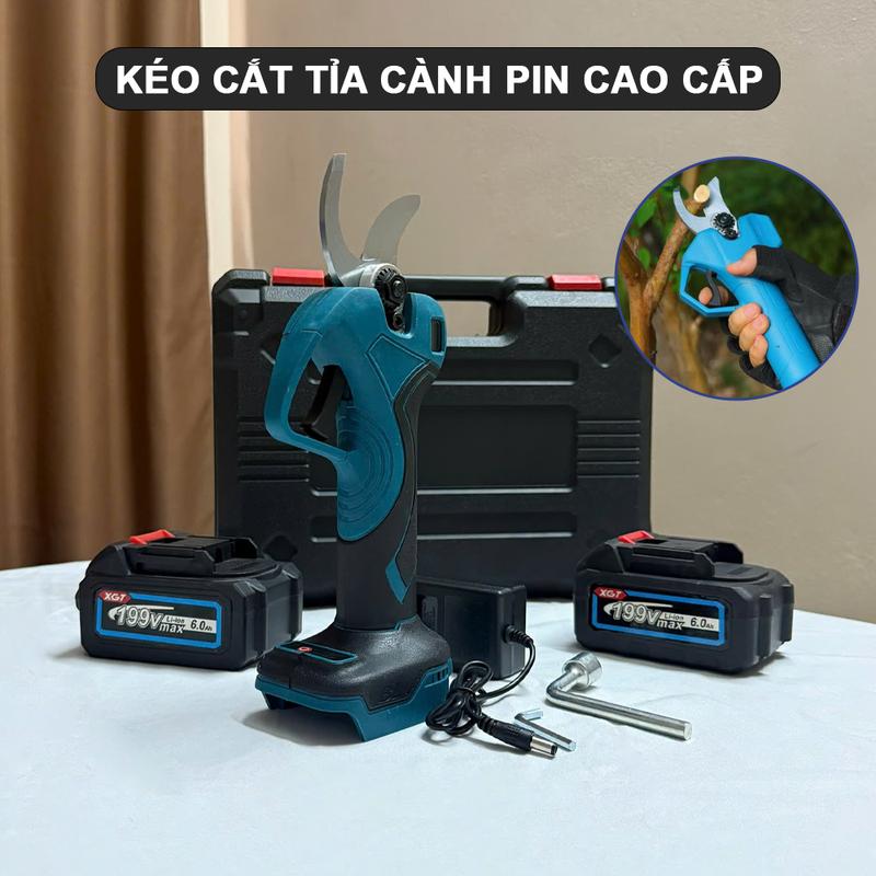 BÁN CHẠY Kéo Cắt Tỉa Cành Dùng PIN Máy Cắt Tỉa Cành Cây Cảnh Có Đèn LED Báo % PIN Động Cơ Không Chổi Than Bảo Hành 12 Tháng
