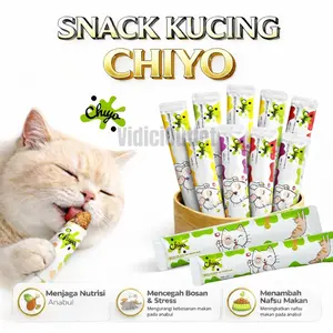 CHIYO Snack Kucing Premium / Pet Strip Snack Kucing Penggemuk/ Snack Makanan Kucing Basah/ Makanan Wet Cat Food Creamy Treats