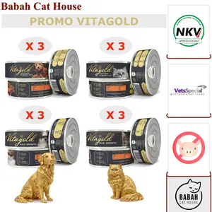 PROMO BUNDLING VITAGOLD CAT / DOG KALENG 185gr makanan kucing basah wet cat food adult mother baby