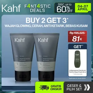 [KAHF BUNDLE 2IN1 PAKET FACIAL WASH] Complete Acne Care & Brightening Face Wash Pack 100 ml isi 2 pcs - Wajah Glowing, Cerah, Anti Ketarik, Bebas Kusam - Skincare Pria - Kombinasi Sabun Cuci Muka Sesuai Kondisi Kulit
