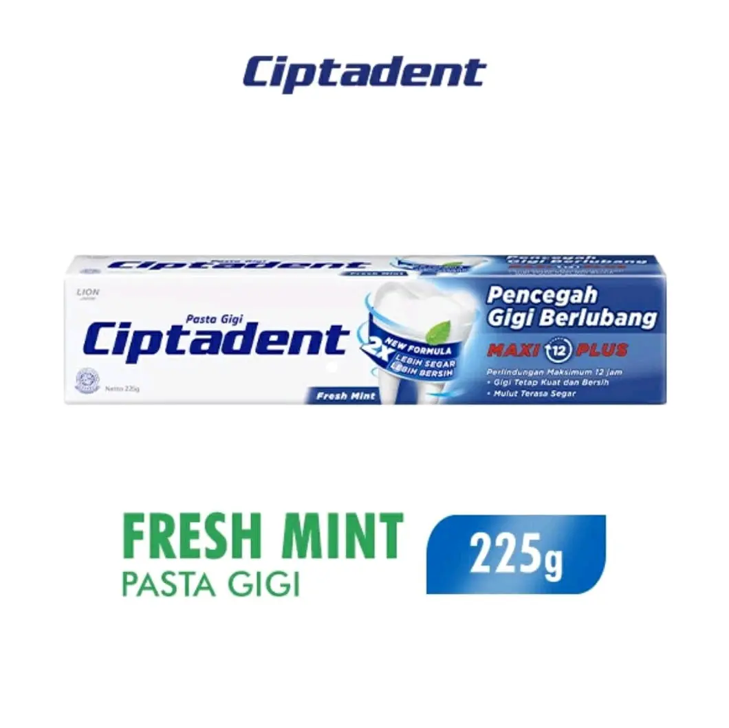 Ciptadent Pasta Gigi 12 Plus Jumbo 225 gram [Warna Biru]