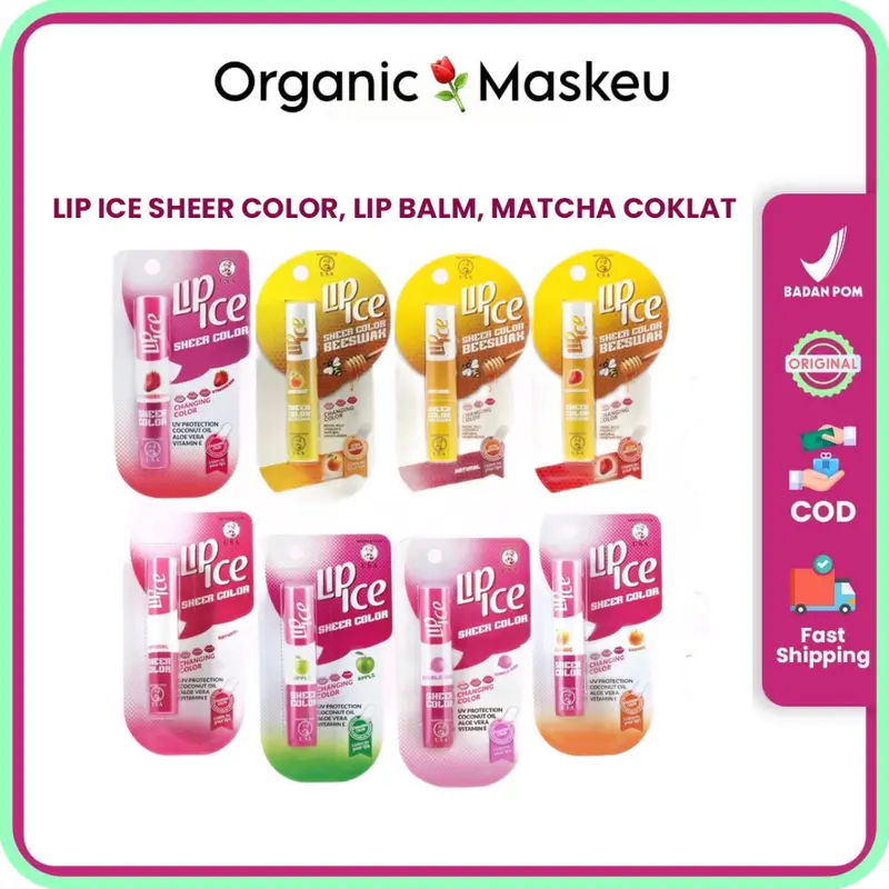 (BPOM) LIP ICE SHEER COLOR|LIP BALM LIP ICE MATCHA COKLAT Bibir Orange 6