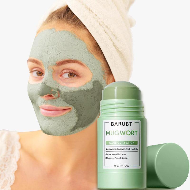 BARUBT Clay Mask Combo Niacinamide Bright Boost Clay Mask Stick 40g+ Mugwort Clay Mask 40g  Alaska Volcano  wajah masker Salicylic acid niacinamide Whitening Skin care Black Heads Skin Repair Comfort 5