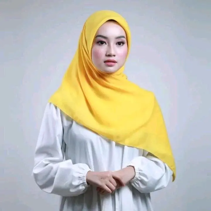 JILBAB segi empat kuning golkar Krudung Kuning Cerah